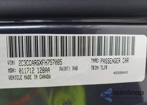 2015 Chrysler 300 Limited from USA, damaged, VIN 2C3CCARGXFH757085